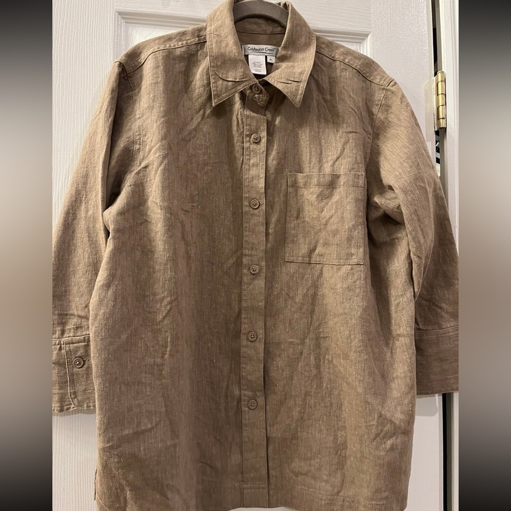 Coldwater Creek women’s linen shirt size petite large